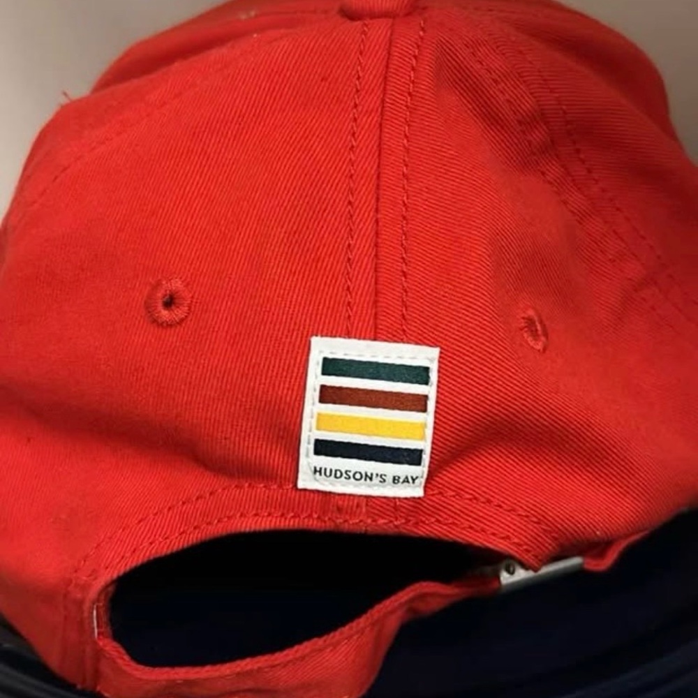 Hudson Bay Company Red Baseball Cap with Small Round Logo